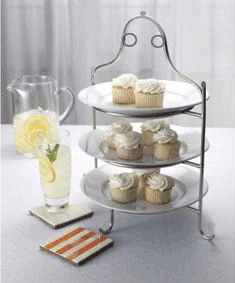 3 Tier Stainless Steel Serving Plate Stand Frame